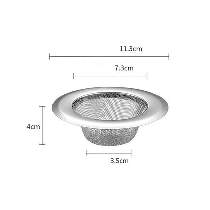 Stainless Steel Kitchen Sink Strainer - Anti-Blocking Funnel, Hair Catcher for Basin, Floor Drain and Dishwasher