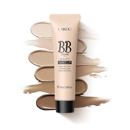 6-Color BB Cream Concealer – 30ml Liquid Foundation Primer with Natural Coverage for Face Brightening & Flawless Skin Finish