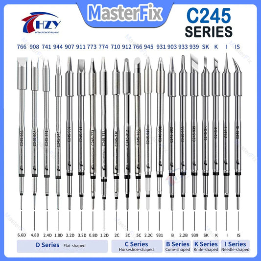 HZY C245 Soldering Iron Tips Set – Universal T245 Compatible Tips for Phone Repair & Soldering Stations