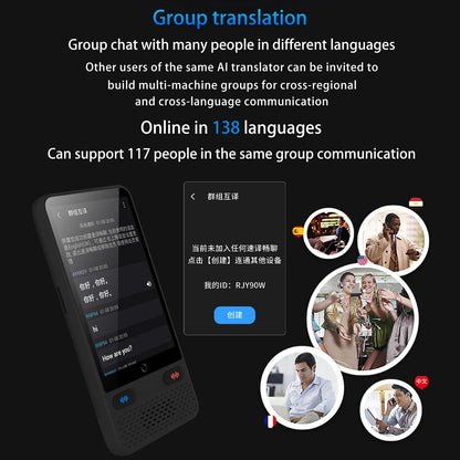 Portable S85 Language Translator Device – 138 Languages, Voice & Video Recording, Offline Translation Support