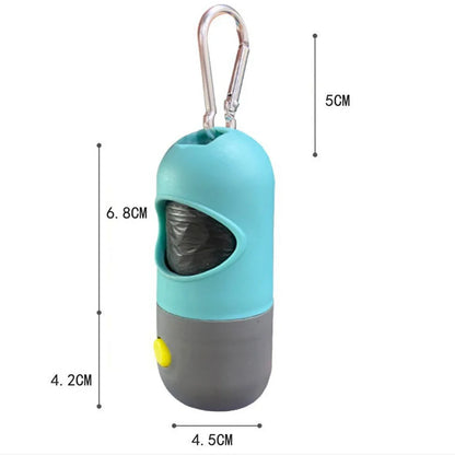 LED Light Dog Poop Bags Dispenser - Degradable Waste Bag for Outdoor Pet Cleanup - Portable Dog Cat Cleaning Supplies and Accessories