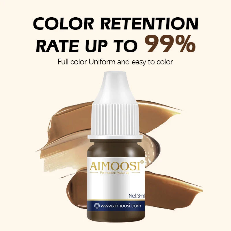 AIMOOSI 18-Color Eyebrow Micropigmentation Pigment — Semi-Permanent Organic Tattoo Ink for Eyeliner & Makeup Supplies