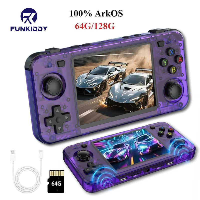 New R36H Retro Handheld Game Console – 3.5" IPS Portable Player with 64GB Card & 15,000 Built-in Games