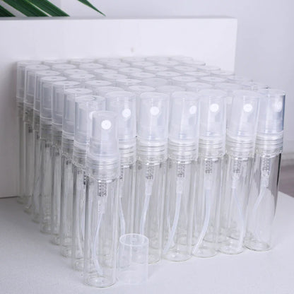 50-Pack 5ml Mini Glass Perfume Spray Bottles – Transparent High-Quality Portable Travel Sub-Bottles