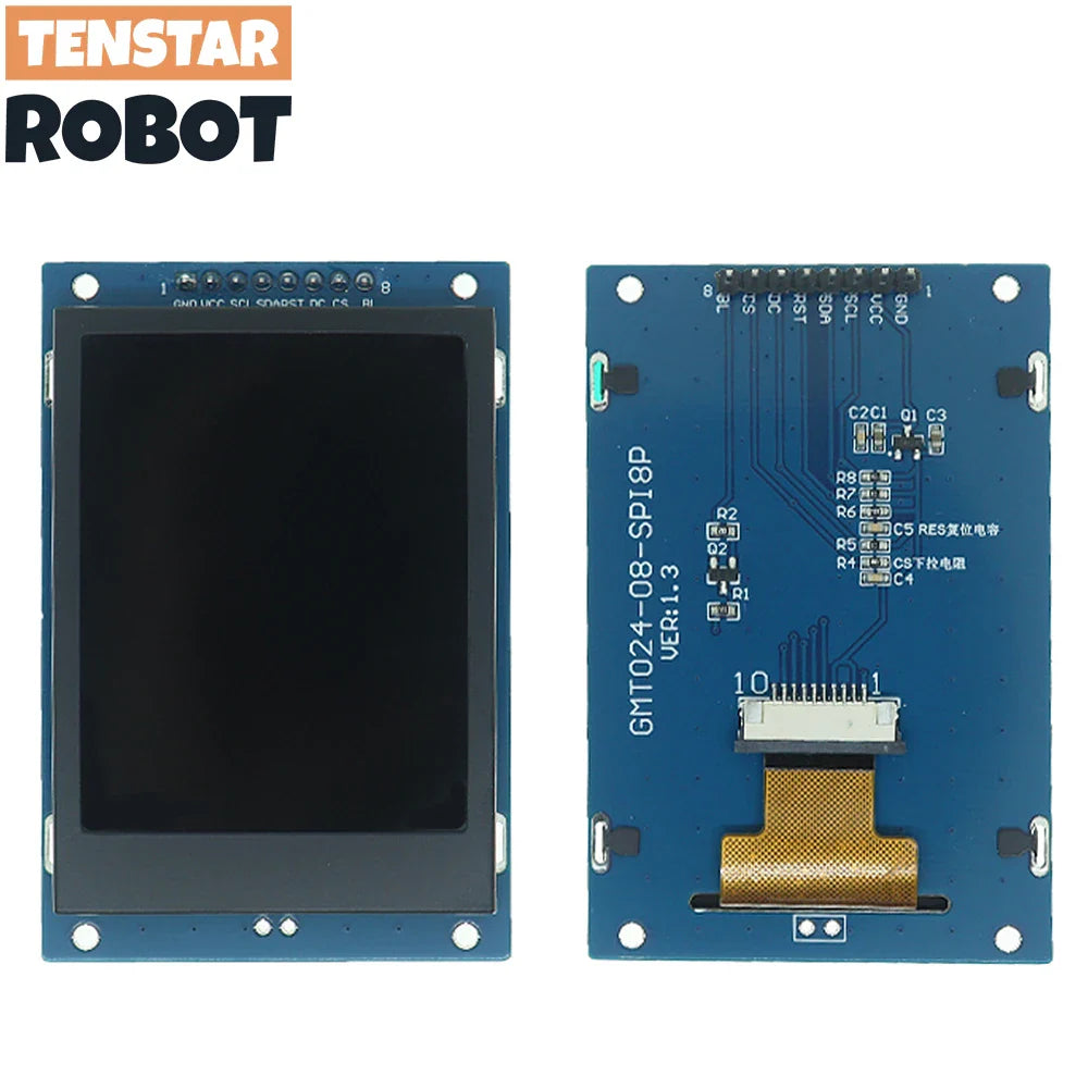 TENSTAR ROBO SPI TFT LCD Display Module – 2.4/2.8/3.5 Inch 240x320 & 320x480, 5V/3.3V PCB Adapter, ST7789V/ST7796S