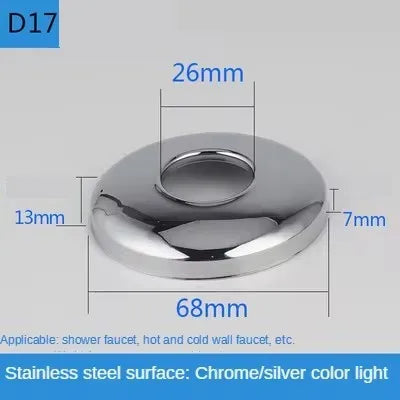 2Pcs Stainless Steel Faucet Decorative Cover – 1/2" & 3/4" Water Pipe Connector Heightening Valve Panel for Kitchen & Shower Faucet Accessories