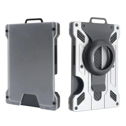 Men’s AirTag Wallet – Aluminum Money Clip Card Holder with Strap, Protective AirTag Carteira Masculina Billeteras