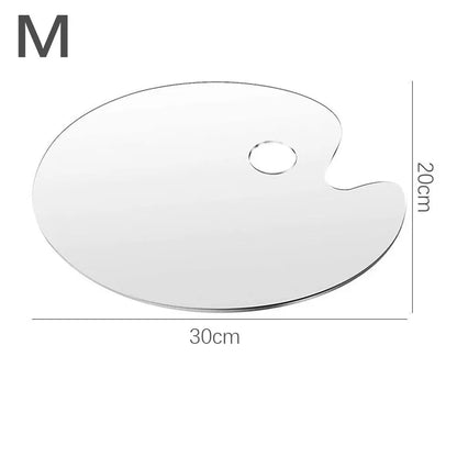 Acrylic Clear Paint Tray – High-Quality Transparent Oval Palette for Gouache & Pigment Painting Supplies