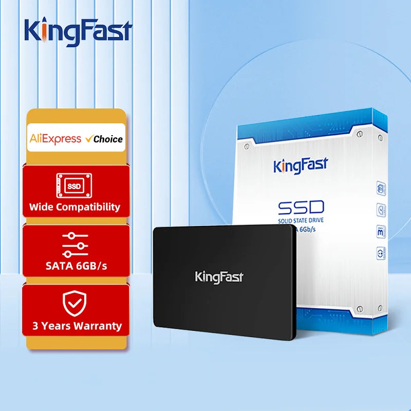 KingFast 2.5" SATA 3 SSD – 120GB, 128GB, 240GB, 256GB, 480GB, 512GB, 1TB Internal Solid State Drive for Laptop & Desktop PC   2/2