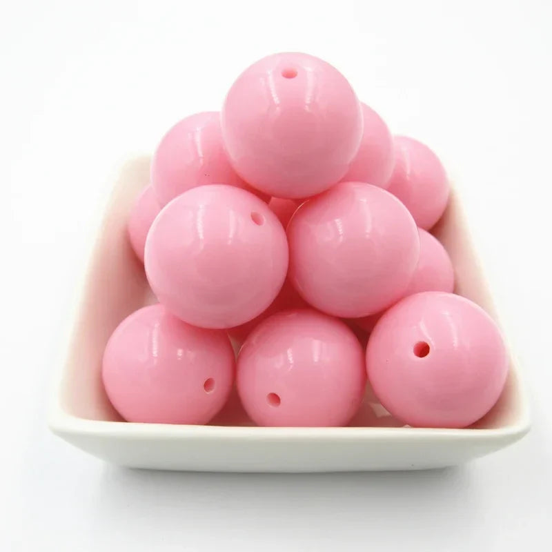 Acrylic Chunky Round Beads - 6mm to 20mm Solid Bubblegum Beads for DIY Handmade Jewelry & Craft Making