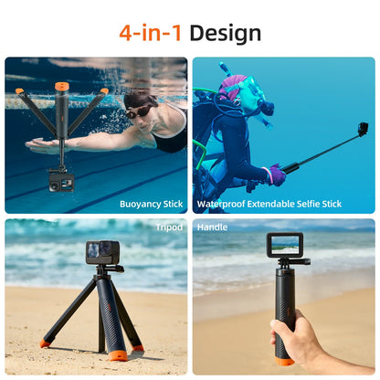Telesin Underwater Buoyancy Diving Selfie Stick Tripod for GoPro, Insta360, DJI OSMO Action Cameras