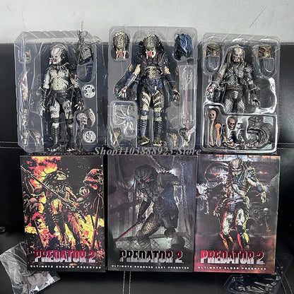 NECA Predator Ultimate Action Figure – Shaman, Elder, Armored & Jungle Hunter Snake Vision Alien Collectible Model Toy Gift