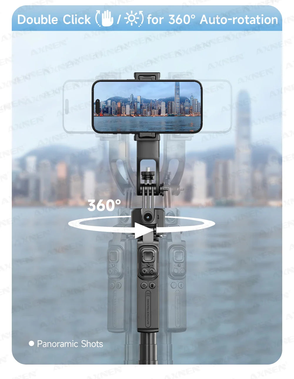 C17 AI Smart Gimbal Tripod – Foldable 360° Selfie Stick with Auto Face Tracking Quadruped Mobile Phone Holder