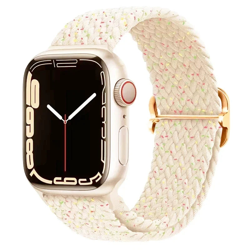 Braided Solo Loop Apple Watch Ultra Band – Elastic Nylon Adjustable Bracelet Strap for iWatch SE, Series 3–9 (38mm–49mm)