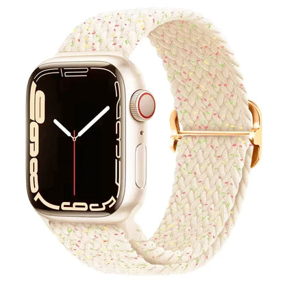 Braided Solo Loop Apple Watch Ultra Band – Elastic Nylon Adjustable Bracelet Strap for iWatch SE, Series 3–9 (38mm–49mm)
