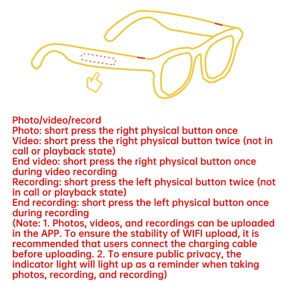 AI Smart Camera Glasses — Polarized Sunglasses with HD1080P Video Recording, WiFi, Bluetooth Calls for Men and Women