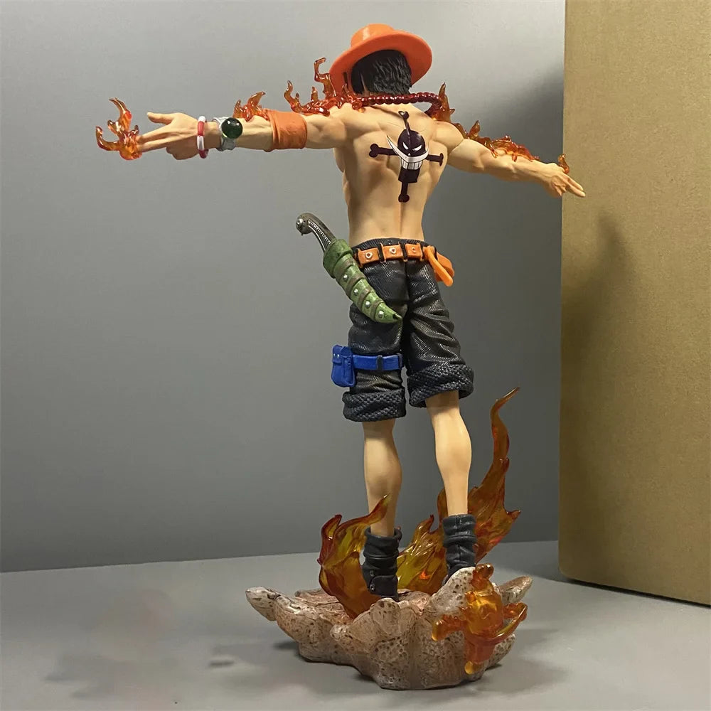 28cm One Piece Ace Figure – Portgas D. Ace PVC Action Collectible Toy for Kids & Christmas Gift