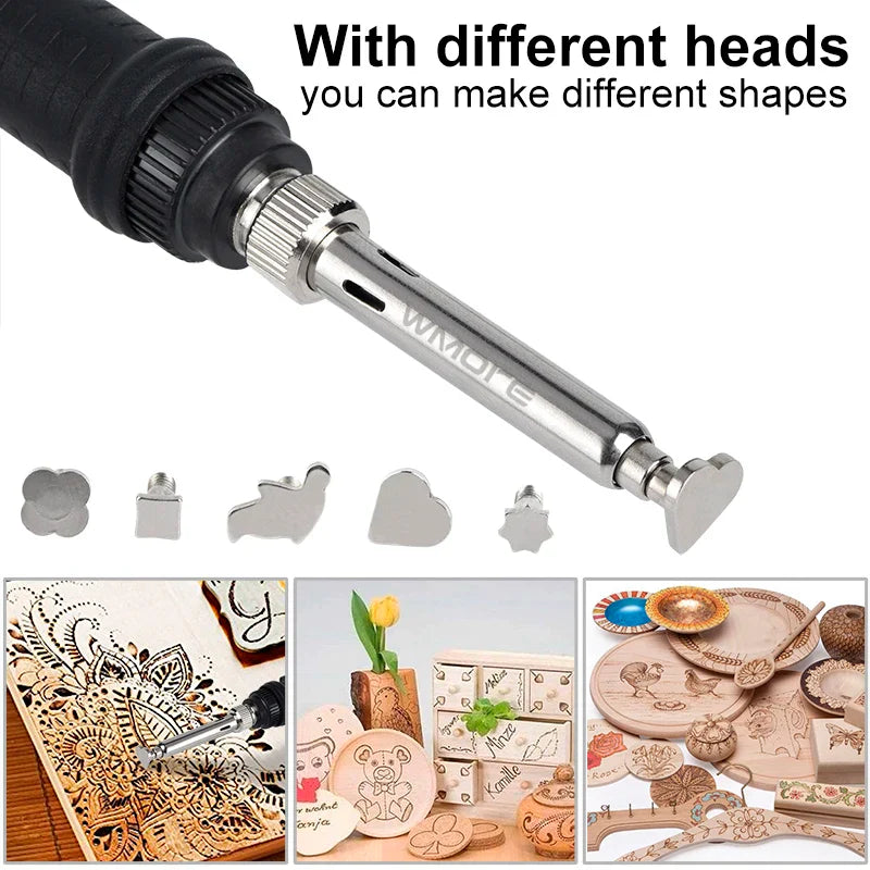 JCD 80W Electric Engraving & Soldering Pen – Wood Burning Pyrography Kit with 28 Craft Tips (908S)