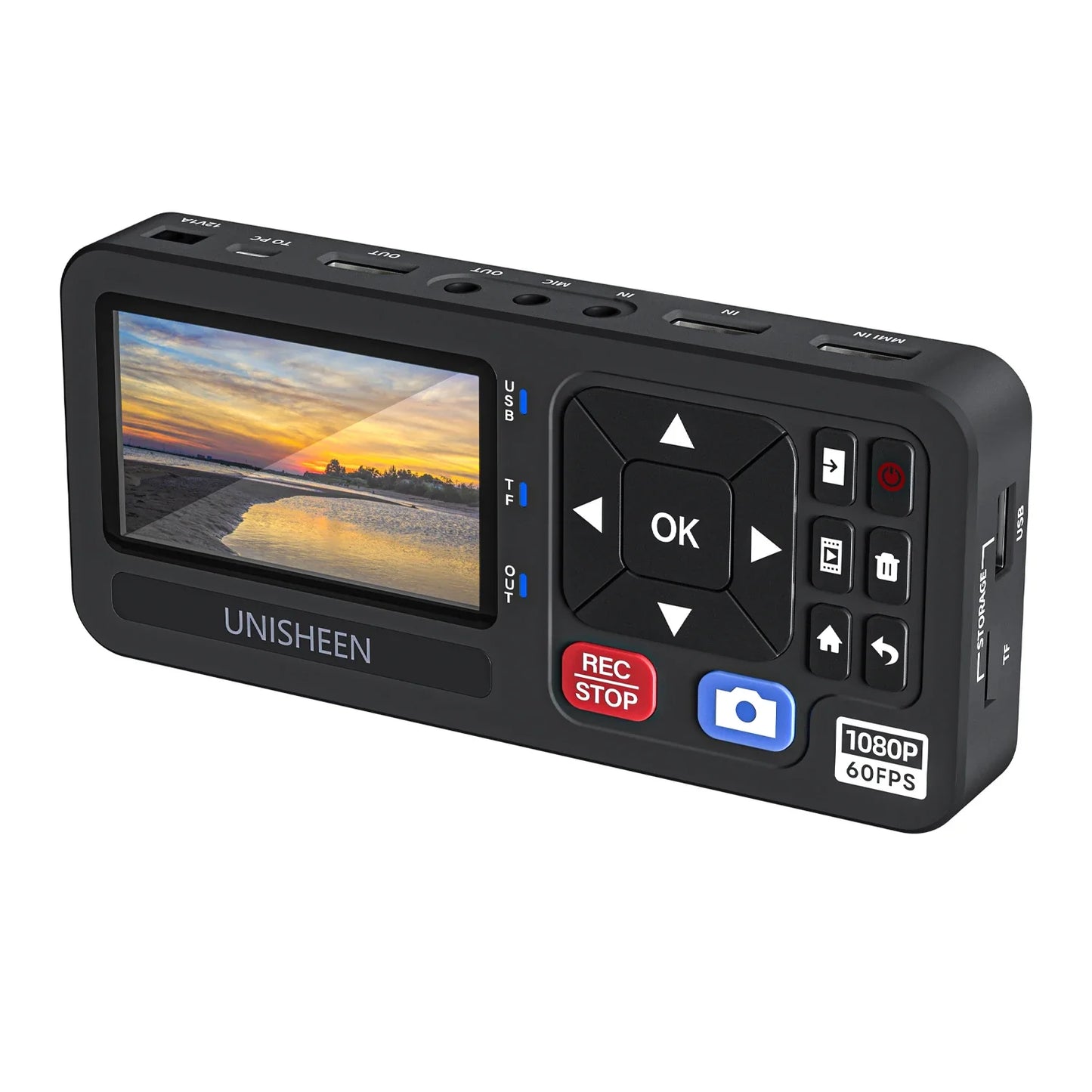 UNISHEEN HD Video Capture Box – 1080P Video to Digital Converter with 3" Screen, 4K HDMI, CVBS, VGA, YPbPr Inputs Recorder