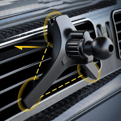 17mm Ball-Head Car Air Vent Clip — Universal Air Outlet Phone Holder Hook Clamp for Mobile & GPS