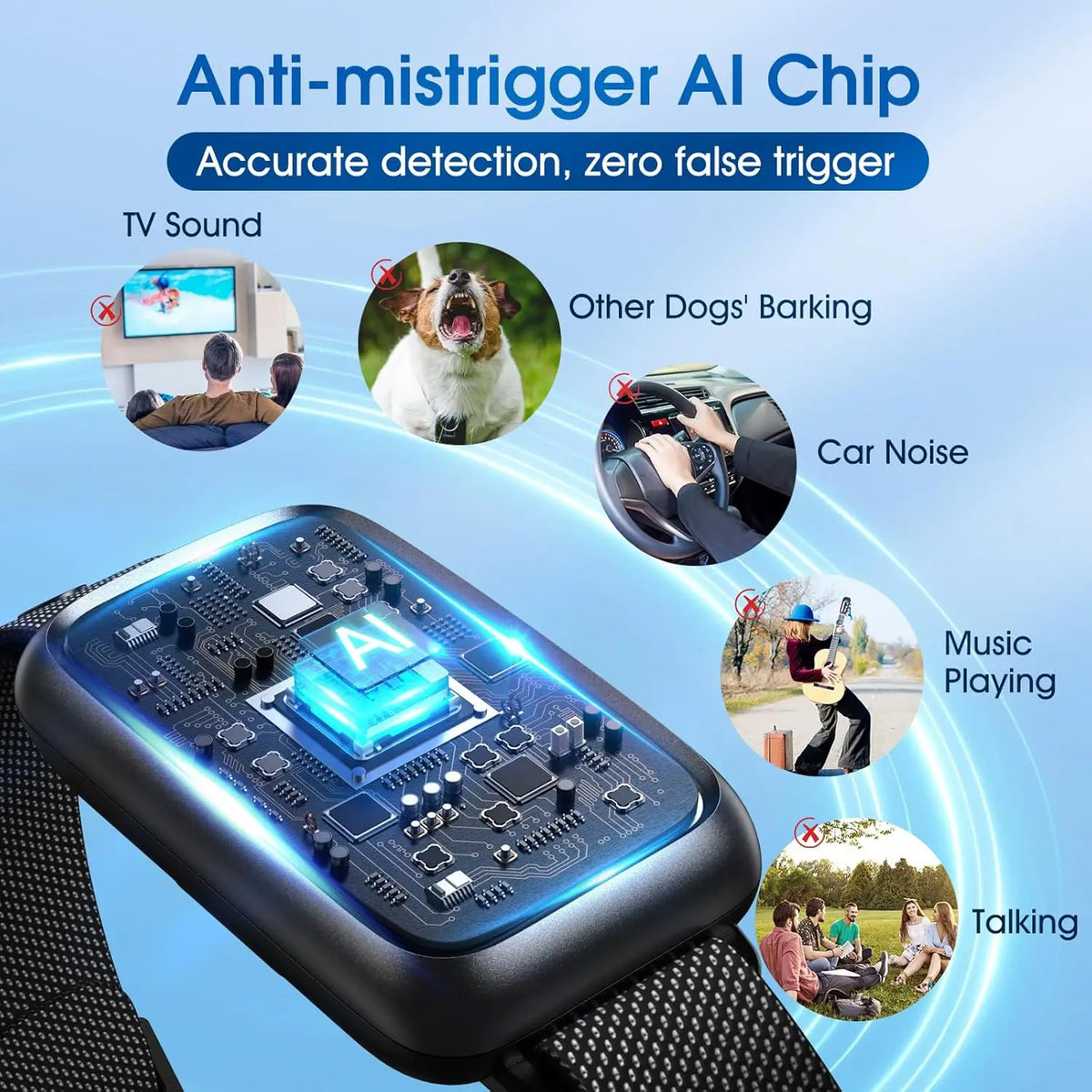 Smart Automatic Dog Bark Collar for Small, Medium & Large Dogs Adjustable Beep & Vibration Modes with 7 Sensitivity Levels Anti-Barking Training Collar