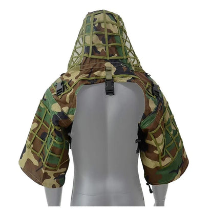 Ghillie Suit Tactical Sniper Coat – Viper Hood Camouflage Clothing for Airsoft, Paintball & Hunting, Ripstop Fabric