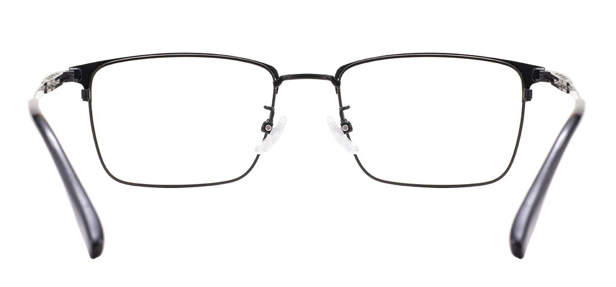 Comfortable Rectangular Men’s Business Glasses – Full Rim Browline Metal Frame for Optical Prescription Lenses