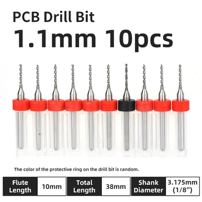 0.1–1.0mm Micro Carbide PCB Drill Bit Set – Tungsten Steel Bits for CNC, Wood & Circuit Board Precision Drilling