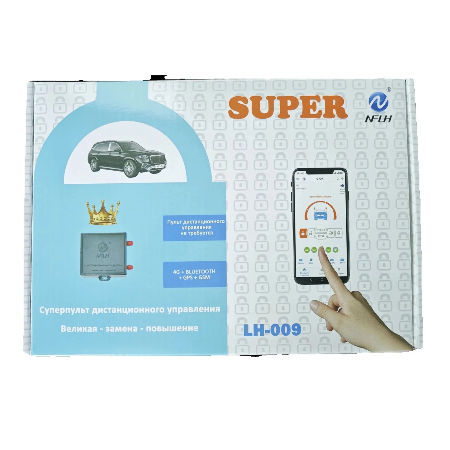 NFLH LH-009 GSM GPS Car Alarm System with Mobile App Control – Remote Engine Start & Keyless Entry Security System for Starline A91/B9 Vehicles