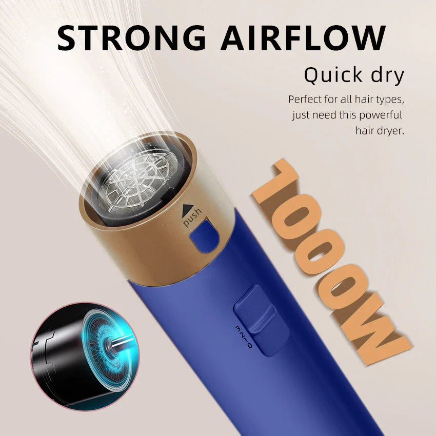 6-in-1 Hair Dryer Brush – Detachable Curler & Straightening Comb with Heat Control for Smooth Hair Styling