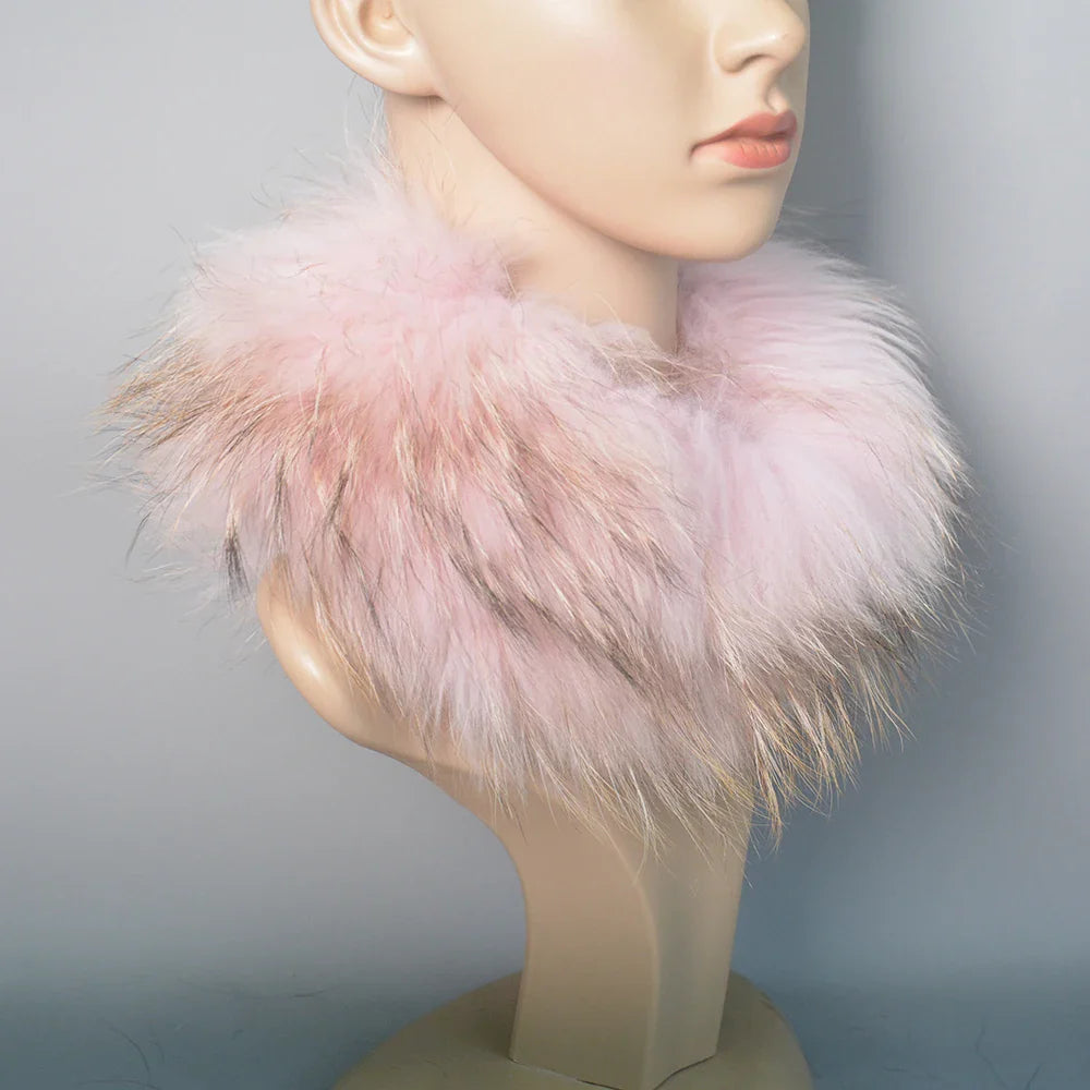 2025 Real Fox Fur Scarf and Headband – Luxury Winter Neck Warmer for Women, 100% Natural Fur, Elastic Ring Muffler