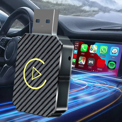 Wireless CarPlay & Android Auto Adapter — 2-in-1 Smart Mini Car AI Box with BT Wireless USB Dongle for OEM