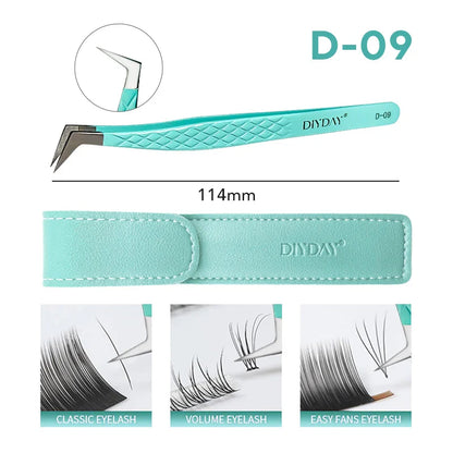 DIYDAY Anti-Slip Tweezers — High-Density Fiber Tip for Eyelash Extensions & Eyebrow Precision Beauty Tools