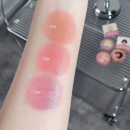 Gege Bear Cushion Blush with Powder Puff – Long-Lasting Blendable Cream Blusher Makeup