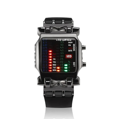Men’s Binary LED Digital Watch - Waterproof Luminous Electronic Sports & Business Wristwatch