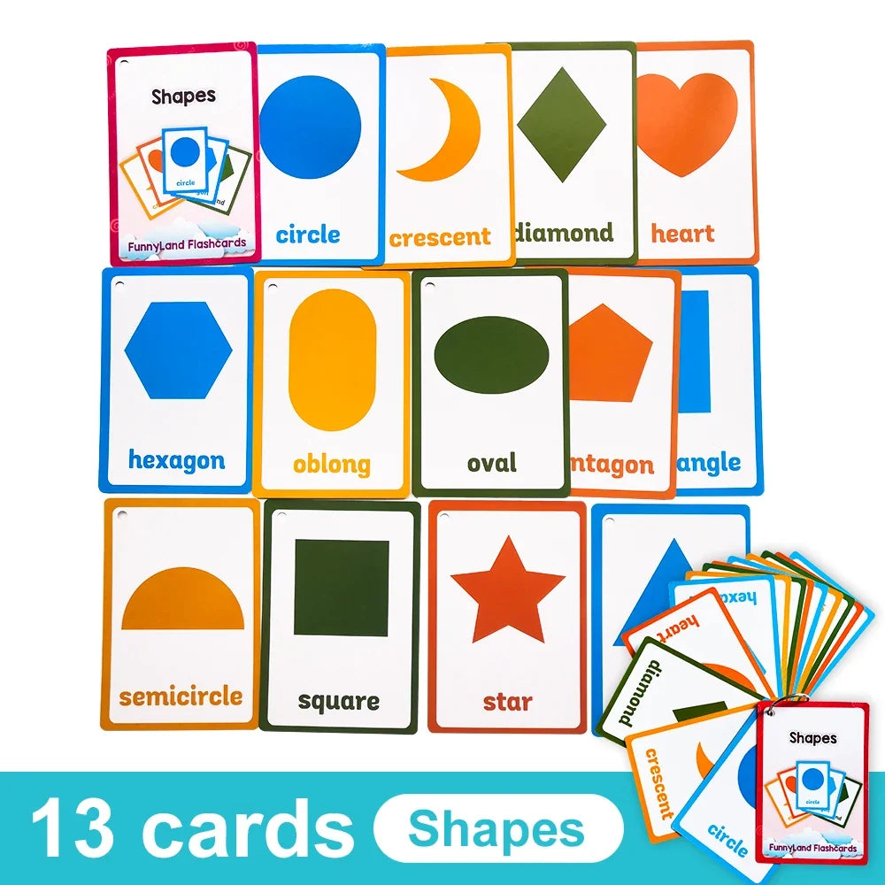 Kids English Vocabulary Flashcards - 26 Themes Fruits Animals Vehicles & Learning Activity Cards