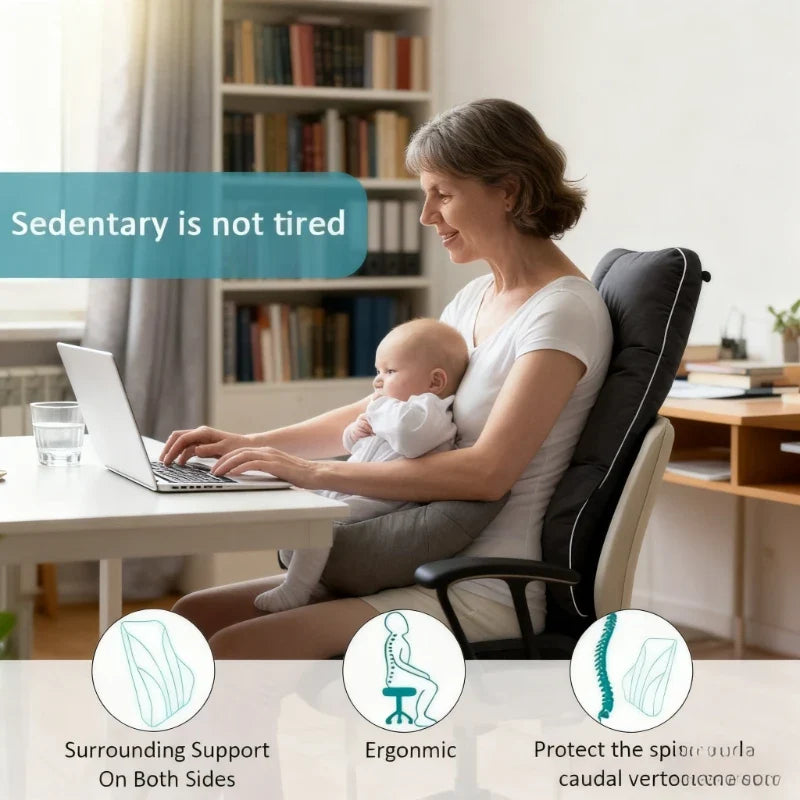 Memory Foam Lumbar Support Cushion for Car Seat & Office Chair Back Pain Relief
