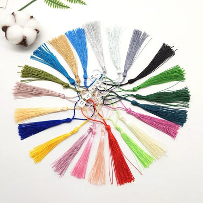 100pcs 13cm Silk Tassel Fringe - Mini Silky Floss Bookmark Tassels for DIY Crafts, Jewelry Making, and Souvenir Bookmarks
