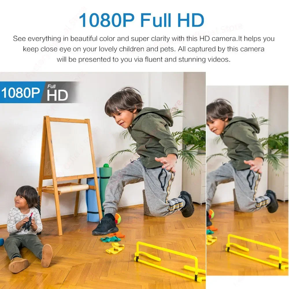 1080P HD Mini WiFi Security Camera with IR Night Vision and Remote Home Monitoring