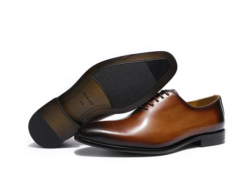 Designer Genuine Leather Men’s Wholecut Oxford Shoes – Luxury Black & Brown Dress Shoes for Business & Formal Wear