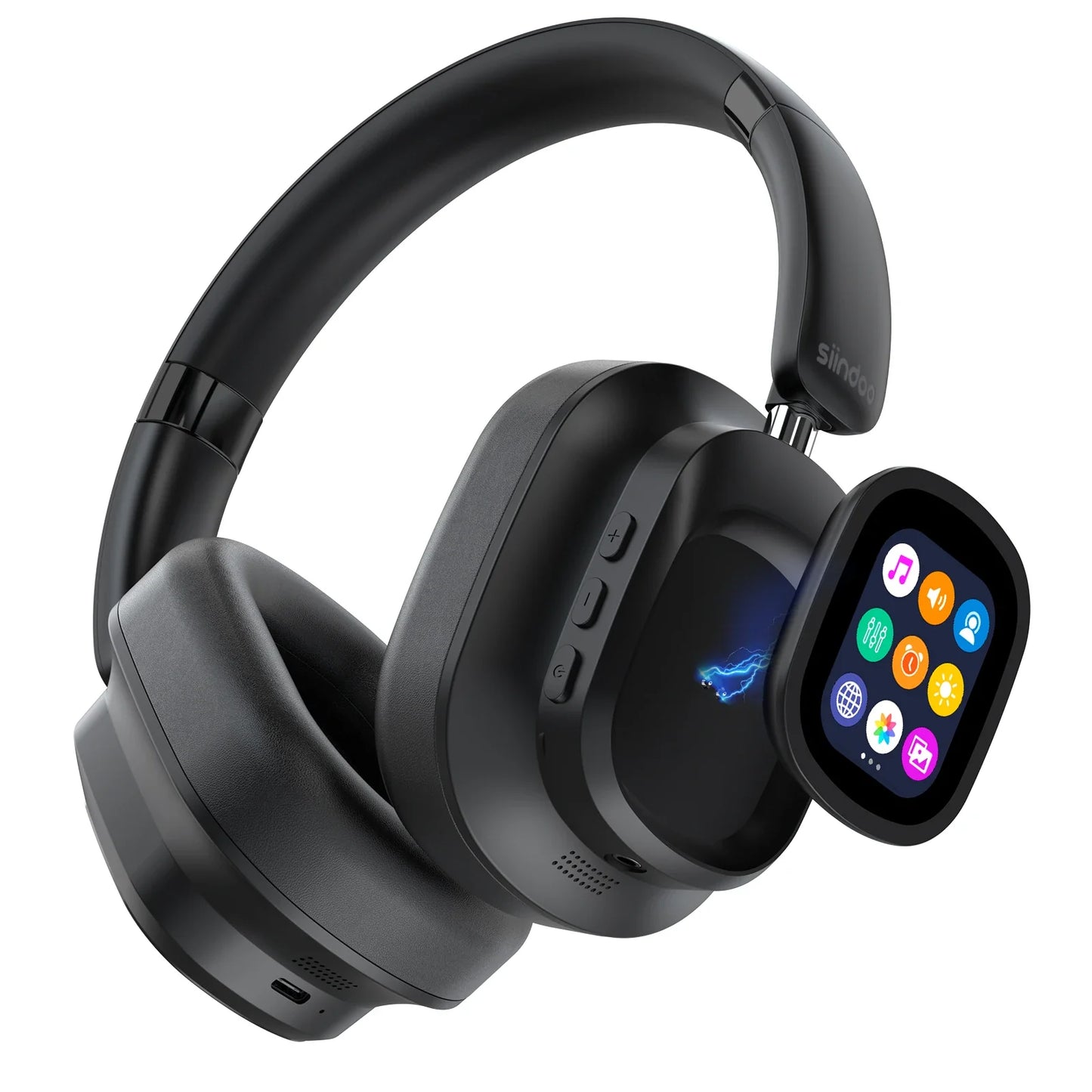 Siindoo JH-ANC930Plus Hybrid Wireless Headphones – Active Noise Cancelling with Multi Magnetic Touch Control & LED Display