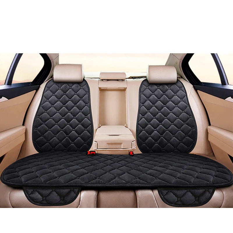 Universal Winter Warm Car Seat Cover Protector Set – 3-Piece Rear Seat Cushion Auto Interior Protection for Cars, SUVs & Vans