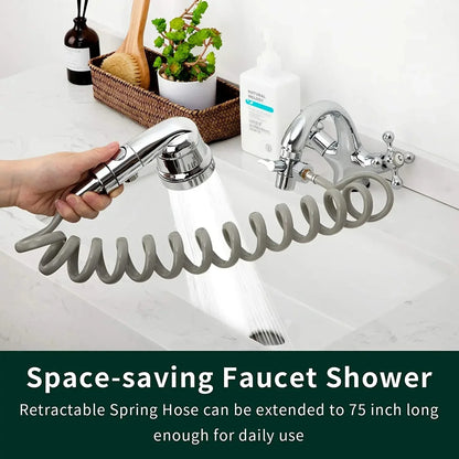 New Faucet Extender & External Shower Head Set – Bathroom Faucet Adapter Attachment for Washbasin