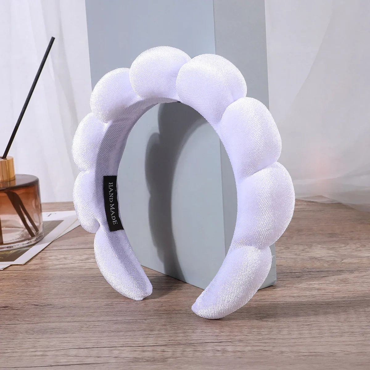 Sponge Headband for Women & Girls - Puffy Hair Band, Bubble Terry Cloth Makeup & Spa Accessory, Retro Hairwear