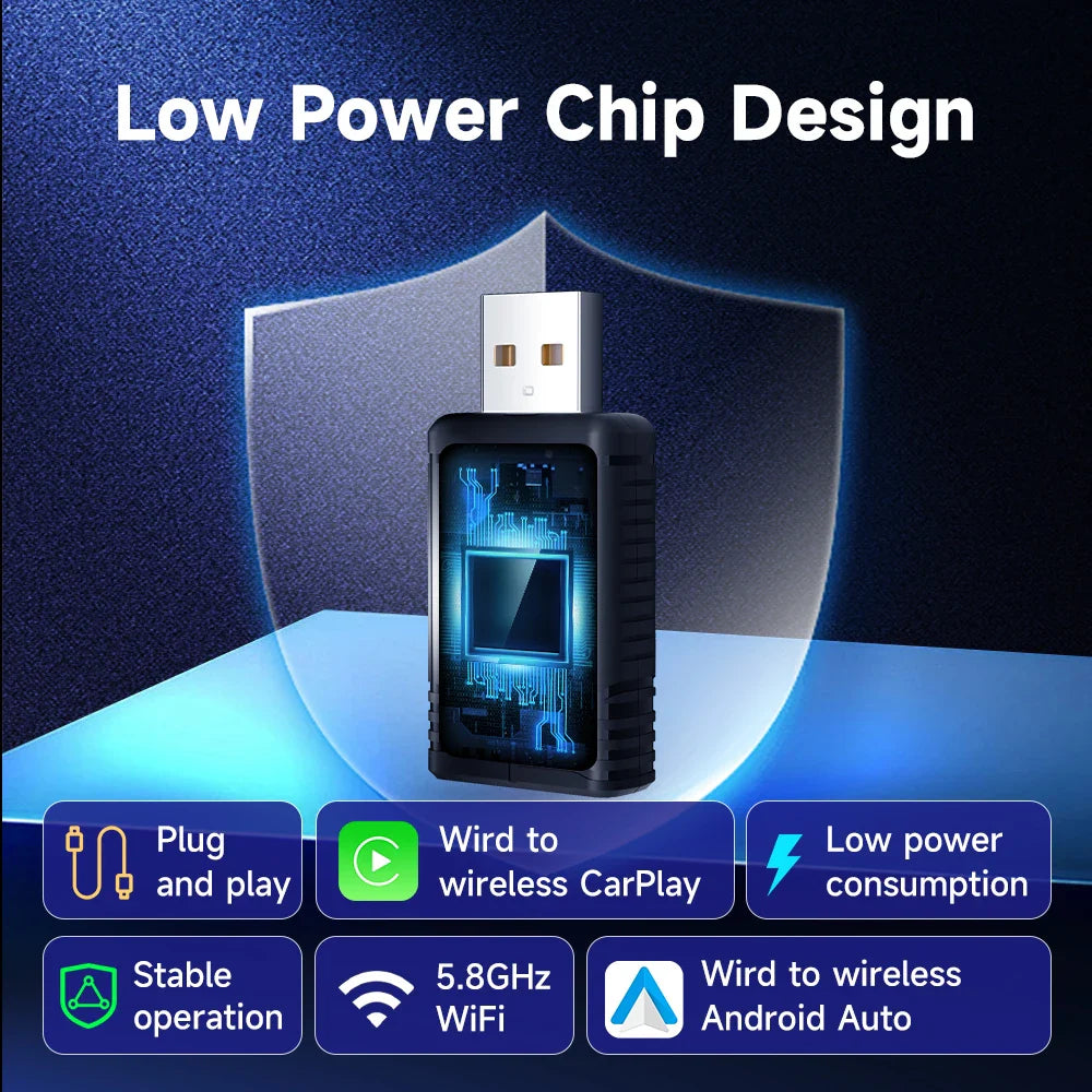 2025 HEYINCAR 2-in-1 Wireless Android Auto & CarPlay Adapter – Plug and Play for Kia, Volvo, Audi, MG, VW, Hyundai, Jeep