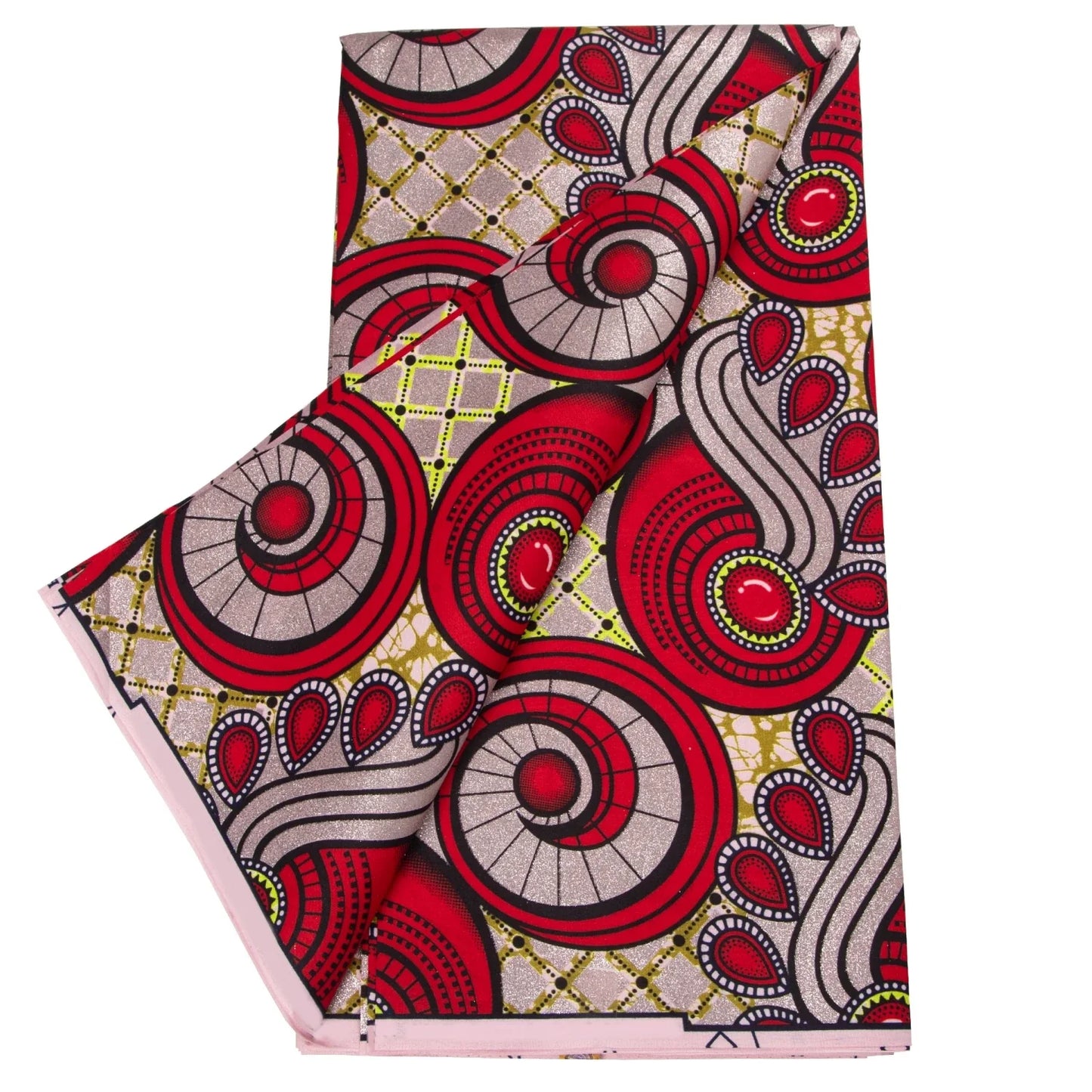 Nigerian Golden Super Ankara Fabric - Glitter Wax Batik Print for Sewing & Crafts
