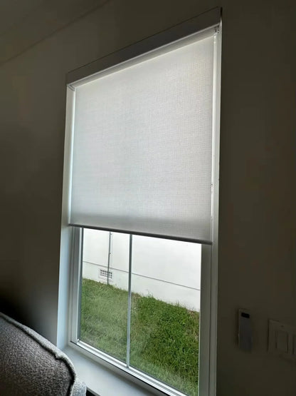 Decopedia Motorized Roller Blinds for Windows – Cordless Smart Blackout Day & Night Curtains for Living Room