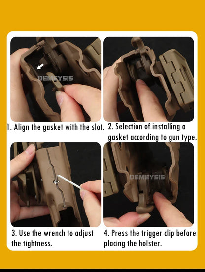 Adjustable Gun Holster — Right/Left Hand Waist Carry Case for Tactical Pistols