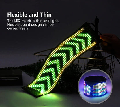 LED Matrix Pixel Panel – Scrolling Bright Advertising Sign with Flexible USB & Bluetooth App Control