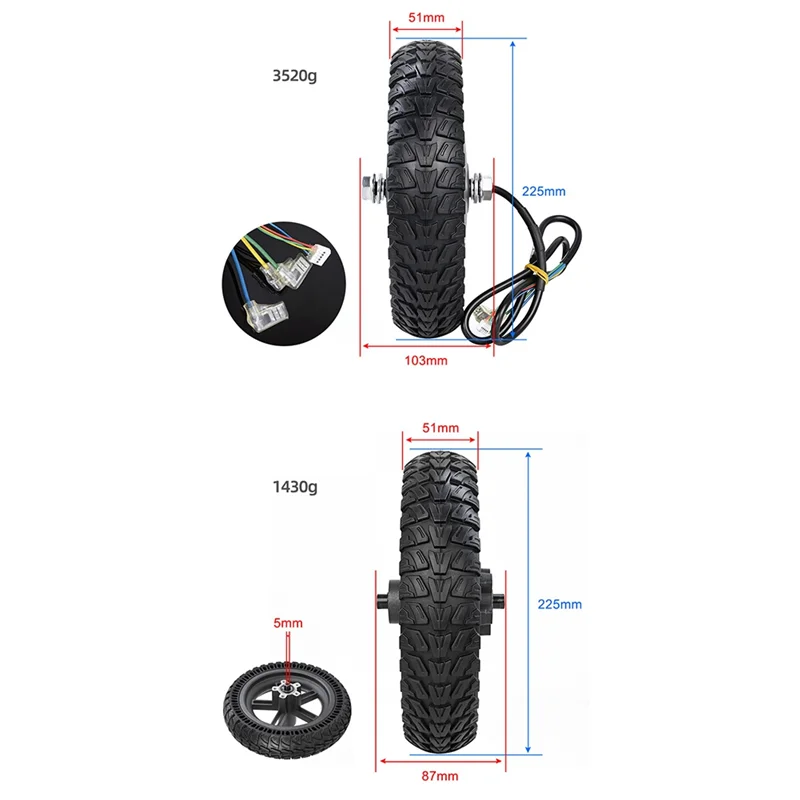 A32Z 8.5x2 Inch Replacement Motor Wheel for Xiaomi M365 Pro Electric Scooter – Scooter Driving Wheel Accessory